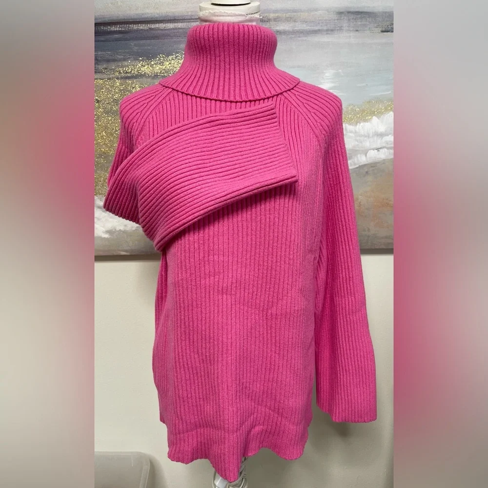 NWOT Women’s Sweater, turtleneck/cowl, long sleeve, Pink, Tag says S…see pics - Picture 4 of 7
